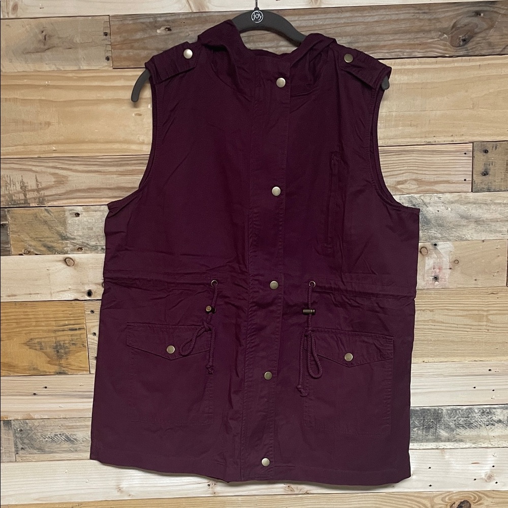 Zenana Outfitters size XL Maroon Lightweight Utility Vest with Lots Of Pockets